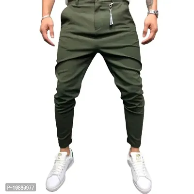 FLYNOFF Men's Tailored Track Pants (DAC005-OLV-XL_Green_34)