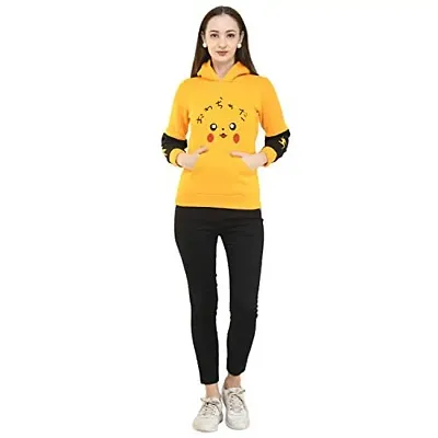 Fashion Hub Women Yellow b Fleece Sweatshirt