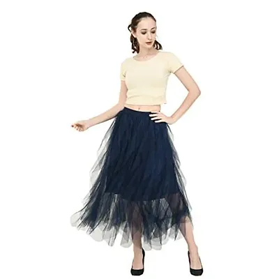 Fashion Hub Women Navy Net Skirt