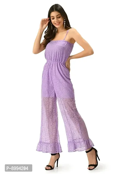 Teekhi Girl Trendy Fashionable Women jumpsuit (large, lavender)-thumb0