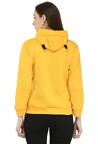 Fashion Hub Women Yellow Fleece Sweatshirt-thumb3