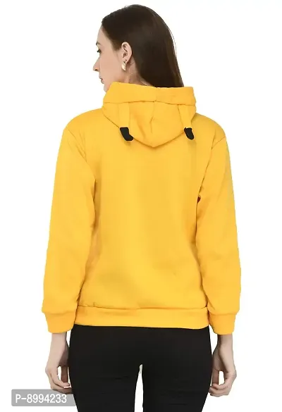 Fashion Hub Women Yellow Fleece Sweatshirt-thumb4
