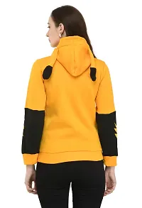 Fashion Hub Women Yellow b Fleece Sweatshirt-thumb3