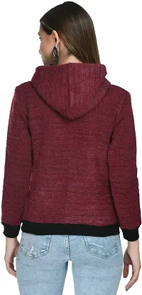 Teekhi Girl Women's Acrylic Blend Soild Hooded Sweatshirt-thumb4
