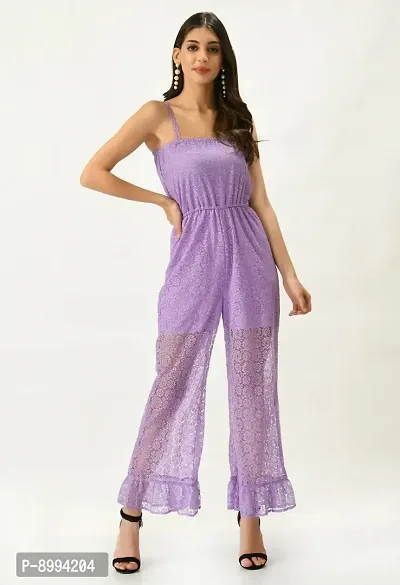 Teekhi Girl Trendy Fashionable Women jumpsuit (large, lavender)-thumb2