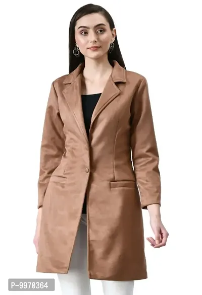 Stylish Fancy Velvet Solid Winter Long Overcoats For Women-thumb0