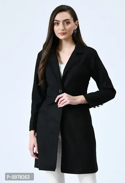 Stylish Fancy Velvet Solid Winter Long Overcoats For Women-thumb0
