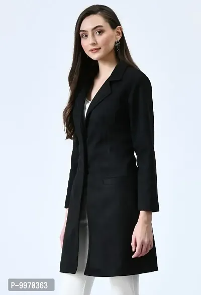 Stylish Fancy Velvet Solid Winter Long Overcoats For Women-thumb2