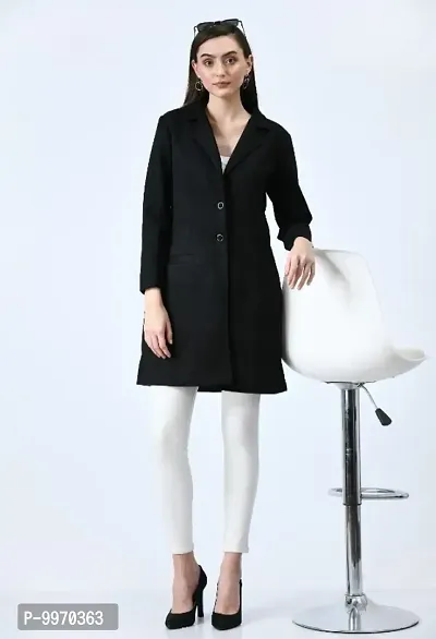 Stylish Fancy Velvet Solid Winter Long Overcoats For Women-thumb4