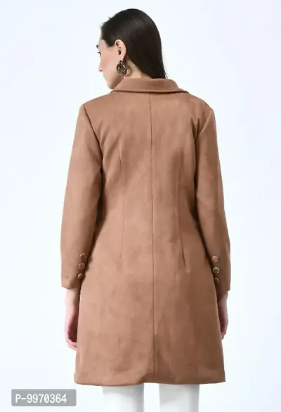 Stylish Fancy Velvet Solid Winter Long Overcoats For Women-thumb4