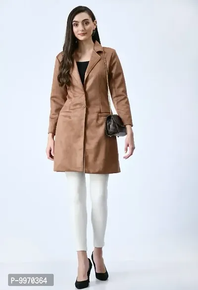 Stylish Fancy Velvet Solid Winter Long Overcoats For Women-thumb5