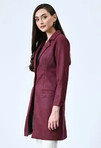 Stylish Fancy Velvet Solid Winter Long Overcoats For Women-thumb1
