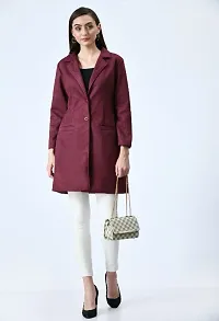 Stylish Fancy Velvet Solid Winter Long Overcoats For Women-thumb3