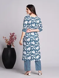 Stylish Multicoloured Cotton Blend Printed Kurta Bottom Set For Women-thumb4