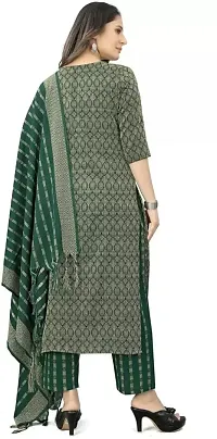 Stylish Green Cotton Blend Jacquard Kurta, Bottom and Dupatta Set For Women-thumb3