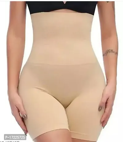 Womenrsquo;s Cotton Lycra Tummy Control 4-in-1 Blended High Waist Tummy  Thigh Shapewear-thumb0