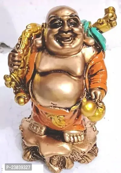 Vastu Fengshui Golden Laughing Buddha Idol