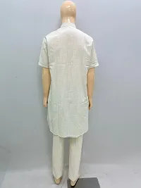 Men's Khadi Cotton Kurta Pajama Half Baju-thumb1