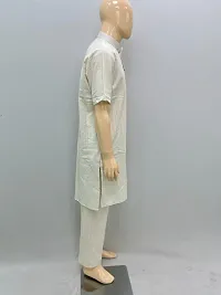 Men's Khadi Cotton Kurta Pajama Half Baju-thumb2