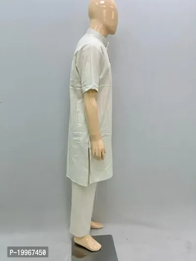 Men's Khadi Cotton Kurta Pajama Half Baju-thumb3