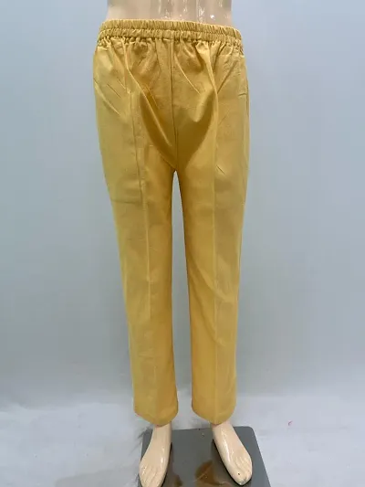 Men's Khadi Cotton Pyjama (Yellow -S)