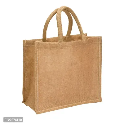 Stylish Beige Jute Self Pattern Tote Bag For Women