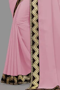 Stylish Pink Georgette Embroidered Daily Wear Saree For Women-thumb3