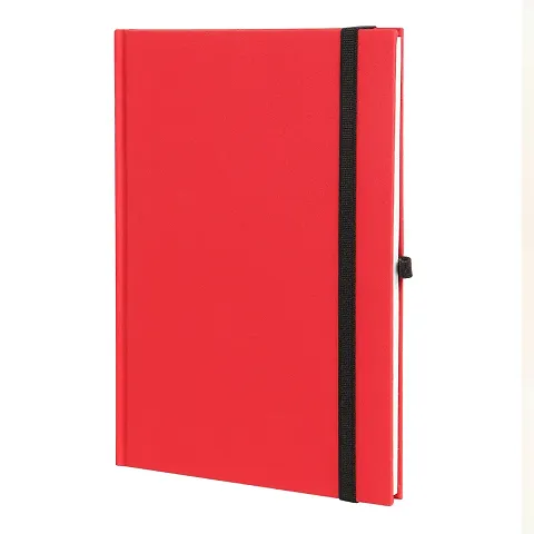 CuckooDiaries Corporate Day Planner Elastic Notebook 192 Page A5 Single Ruled Subject Hard Bond Notebook I (Pack of 1), Red