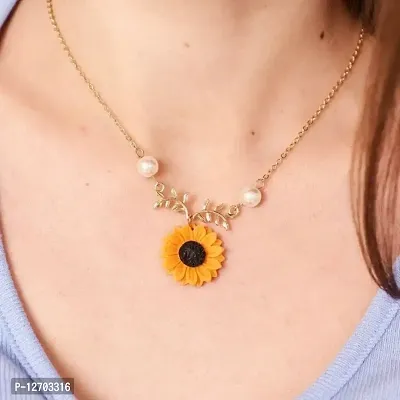 AURUM JEWELS Stylish Choker Style Necklace | Neckpiece for Women and Girls Fancy Moon Star Sunflower Heart Necklaces For Ladies Choker Pendant Elegant Gifts (DESIGN 40G)-thumb4