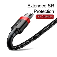 Baseus Cafule Series Durable Nylon Braided USB to USB Micro Fast and Secure Charging Data Cable With Double sided Micro USB Connector 2.4A QC3.0 480Mbps (1 Meter, Red+Black)-thumb3