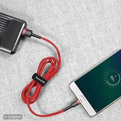 Baseus Cafule Series Durable Nylon Braided USB to USB Micro Fast and Secure Charging Data Cable With Double sided Micro USB Connector 2.4A QC3.0 480Mbps (1 Meter, Red+Red)-thumb3