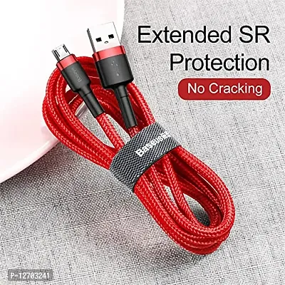 Baseus Cafule Series Durable Nylon Braided USB to USB Micro Fast and Secure Charging Data Cable With Double sided Micro USB Connector 2.4A QC3.0 480Mbps (1 Meter, Red+Red)-thumb4