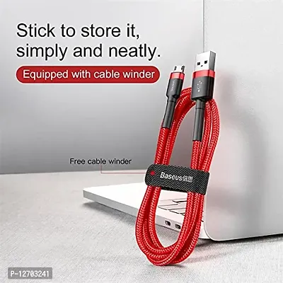 Baseus Cafule Series Durable Nylon Braided USB to USB Micro Fast and Secure Charging Data Cable With Double sided Micro USB Connector 2.4A QC3.0 480Mbps (1 Meter, Red+Red)-thumb5