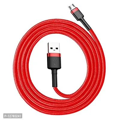 Baseus Cafule Series Durable Nylon Braided USB to USB Micro Fast and Secure Charging Data Cable With Double sided Micro USB Connector 2.4A QC3.0 480Mbps (1 Meter, Red+Red)-thumb2