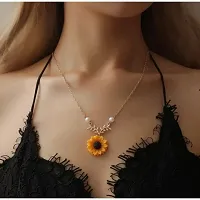 AURUM JEWELS Stylish Choker Style Necklace | Neckpiece for Women and Girls Fancy Moon Star Sunflower Heart Necklaces For Ladies Choker Pendant Elegant Gifts (DESIGN 40G)-thumb1