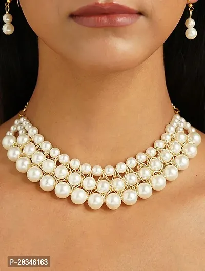 Stylish Pearl Jewellery Set For Women-thumb0
