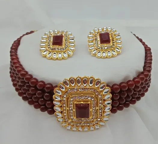 Alluring Alloy Kundan Choker Jewellery Set