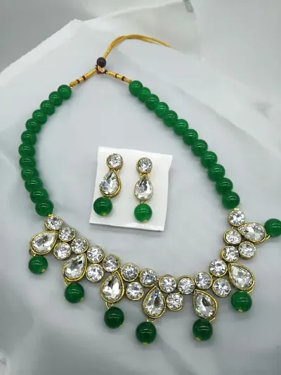New Designer Pearl Crystal Choker Necklace Set
