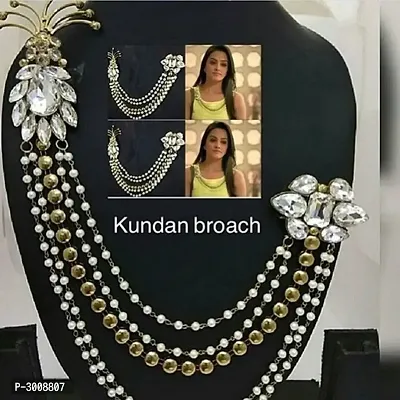 Latest Designer Kundan and Pearl Brooch