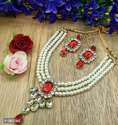 Trendy Party Wear Kundan Pearl Jewellery Set