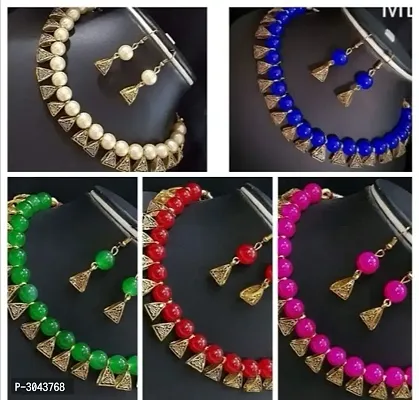 Trendy Alloy Beads Necklace Set Combo (Combo Of 5)