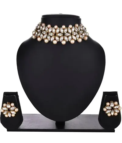 Trendy Designer Kundan Pearl Jewellery Set