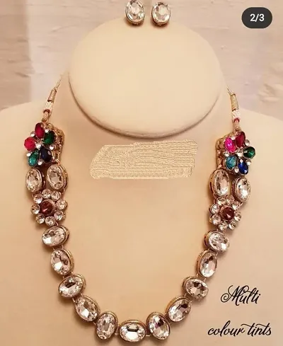Trendy Designer Alloy Kundan Necklace