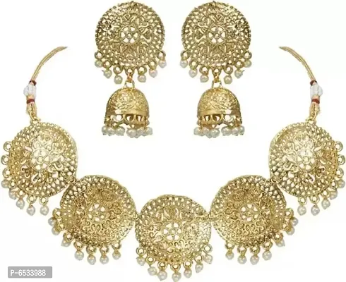 Beautiful Gold Plating Necklace with Earrings Set