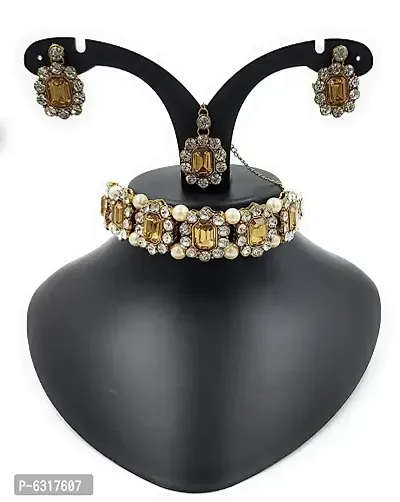Trendy Designer Alloy Kundan Jewellery Set
