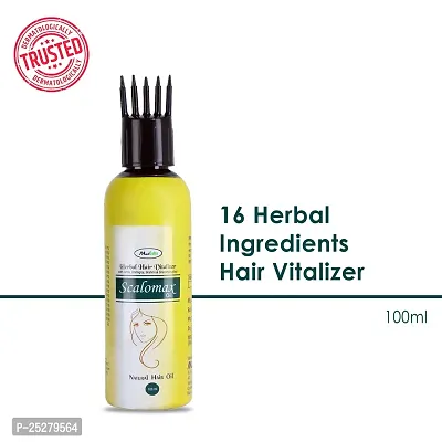 Scalomax Herbal Vitalizer Hair Oil Hair Regrowth Control hairfall 16 Herbal Ingredients Bhringraj Amla 100ml