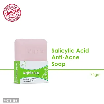 Majiclin | Premium Grade 1 Anti-Acne Soap | Acne Cleanses | Exfoliates | Salicylic acid  Olive oil | 75gm Pack of 2-thumb0