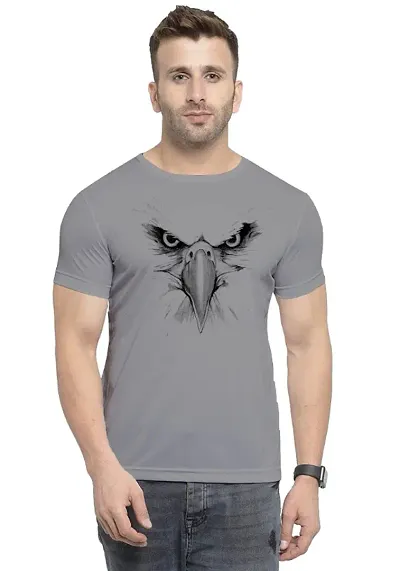 UneeQ Stylish Eagle Face Tshirt Round Neck Unisex | Lycra T-shirt for Men And Women