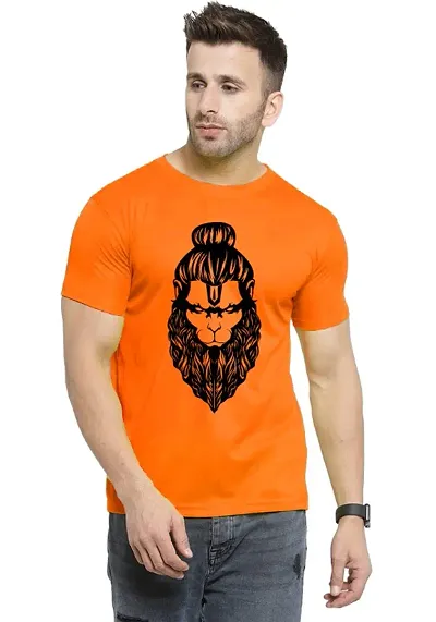 UneeQ Stylish Hanuman Beard Face Tshirt Round Neck Unisex | Lycra T-shirt for Men And Women