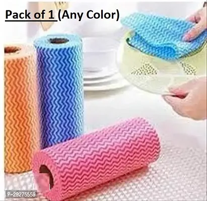 SHRIRAYS Pack of 1 Reusable Cleaning Wipes | Washable Non Woven Kitchen Towel Roll | Use upto 5 Times | 80 Pulls-thumb0